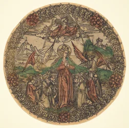 Madonna in einem Rosenkranz, 1490-1500