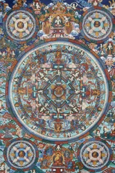 Mandala auf einem tibetischen Thangka, Bhaktapur, Nepal