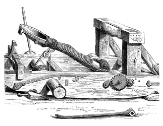 Mangonel, eine Kriegsmaschine im 15. Jahrhundert, 1870