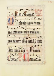 Manuskriptblatt, aus einem Antiphonar, deutsch, zweites Viertel des 15. Jahrhunderts