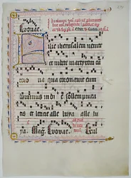 Manuskriptblatt mit Initiale F, aus einem Antiphonar