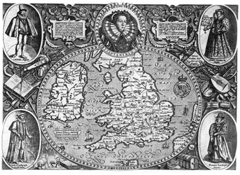 Karte von England, 16. Jahrhundert
