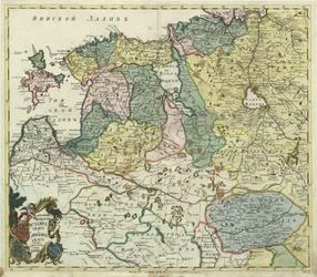 Karte von Estland und Livland, 1745