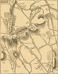 Karte von Hornsey und Umgebung im Jahr 1819, um 1876
