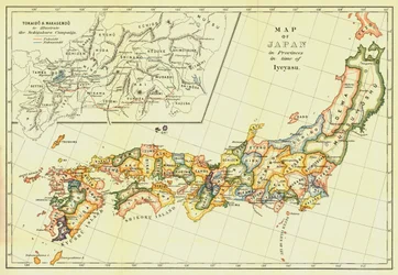 Karte Japans mit seinen Provinzen zur Zeit von Ieyasu, 1903