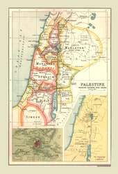 Karte von Palästina, zeigt die Aufteilung in Stämme, 1902