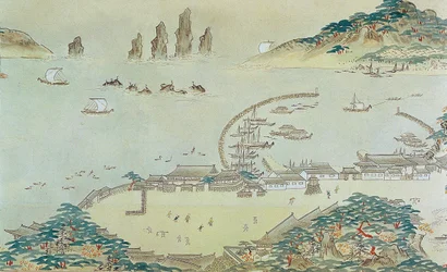 Karte des Choryang Waegwan und seiner Umgebung in Busan während der Joseon-Dynastie, 19. Jahrhundert