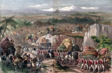 Marsch der Truppen in Indien, 1848