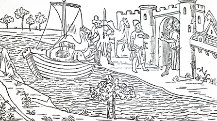Marco Polo und seine Onkel kommen in Hormuz an