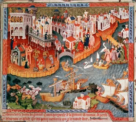 Marco Polo segelt 1271 von Venedig ab, 15. Jahrhundert
