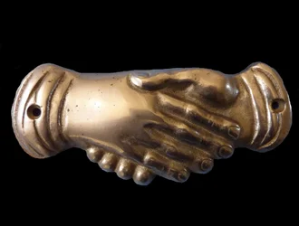 Freimaurerischer Handschlag. Symbol, Ende des 19. Jahrhunderts