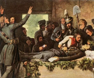 Männer des Lützower Freikorps mit Körners Leichnam, 26. August 1813, 1936