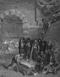 Männer machen eine Pause vom Aufladen der Retorten, Lambeth Gaswerk, 1872