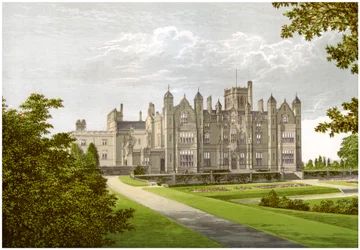 Merevale Hall, Warwickshire, Heimat der Familie Dugdale, um 1880