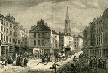 Middle Row, St. Giles, um 1838, 1881