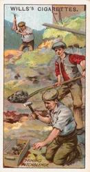 Abbau von Pechblende, Cornwall, England, um 1916