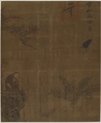 Affen, Insekten und Kohl, möglicherweise Ming-Dynastie, 1368-1644