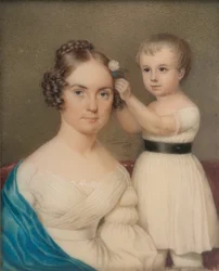 Mrs. William Gordon Ver Planck und ihr Sohn Samuel Hopkins Ver Planck, ca. 1828