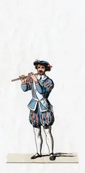 Musiker, Kostümentwurf für Shakespeares Stück, Heinrich VIII., 19. Jahrhundert