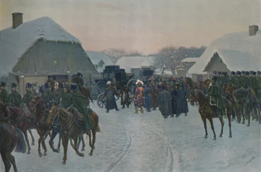 Napoleon verlässt die französische Armee in Smorgoni, 1812, 1896