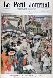Nachrichten über die Krankheit von König Edward VII. in London, 1902