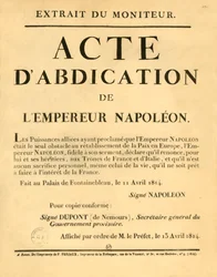 Bekanntmachung der Abdankung von Kaiser Napoleon, 11. April 1813, 1921