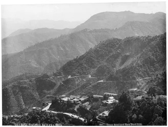Die alte Tonga-Straße von Kalka nach Simla, Indien, Anfang des 20. Jahrhunderts