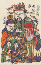 Einhundertfünfunddreißig Holzschnitte, darunter Neujahrsbilder nianh..., 19.-20. Jahrhundert