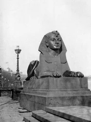 Eine der Sphinxe, Victoria Embankment, London, 1924-1926
