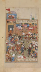 Osmanische Armee betritt eine Stadt, Folio aus einem Divan von Mahmud 