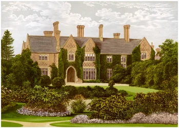 Oxley Manor, Staffordshire, Heimat der Familie Staveley-Hill, um 1880