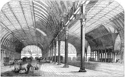 Paddington Station, der Londoner Endbahnhof der Great Western Railway, 1854