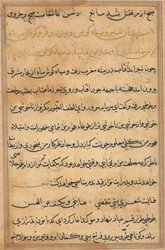 Seite aus Geschichten eines Papageis Tuti-nama: Textseite, ca. 1560