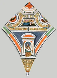 Bemalte Dekoration in der Kirche Santa Maria del Popolo, Rom, Italien, 1928