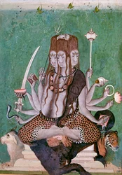 Gemälde des Gottes Siva mit Attributen