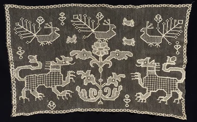Paneel mit Panthern, Vögeln und floralen Motiven, 18.-19. Jahrhundert