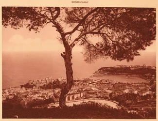 Panorama von Monte-Carlo von der Turbie-Straße aus gesehen, 1930
