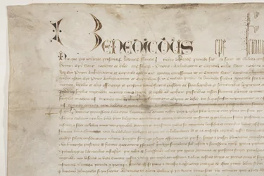 Päpstliche Bulle zur Bestätigung der Urkunde von Bischof Henry Wardlaw, recto