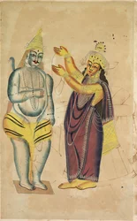 Parvati legt Shiva einen Hochzeitskranz an, 1800er Jahre