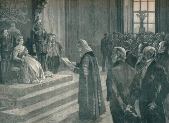 Überreichung der patriotischen Ansprache an die Königin am Vorabend des Krimkriegs, 1854 1906