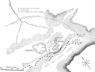 Plan der Schlacht von Kambula, 29. März 1879, ca. 1880