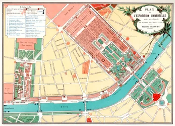 Plan der Weltausstellung, Paris, 1889