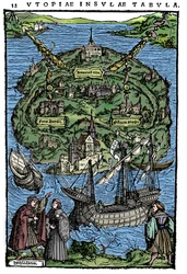 Plan der Insel Utopia, 1518