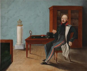 Porträt von Alexander Stepanowitsch Talyzin 1795-1858 in seinem Atelier, 1820er Jahre