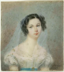 Porträt von Ewelina Hanska, geb. Rzewuska 1801-1882, 1820er Jahre