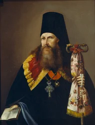 Porträt von Varlaam Denisov, Erzbischof von Ural 1804-1873, Mitte des 19. Jahrhunderts