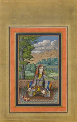 Porträt einer persischen Dame, Folio aus dem Davis-Album, ca. 1736-37