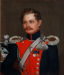 Porträt eines Stabskapitäns des 3. Elisavetgrad Husarenregiments