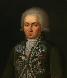 Porträt des Dichters Gavrila R. Derzhavin 1743-1816, 1790er Jahre