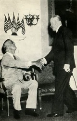 Präsident Benes besucht F. D. Roosevelt im Jahr 1942, 1947